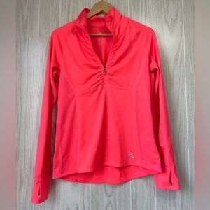 Adidas Long Sleeve 1/2 Zip Performance Jacket Sz Medium Neon Pink EUC